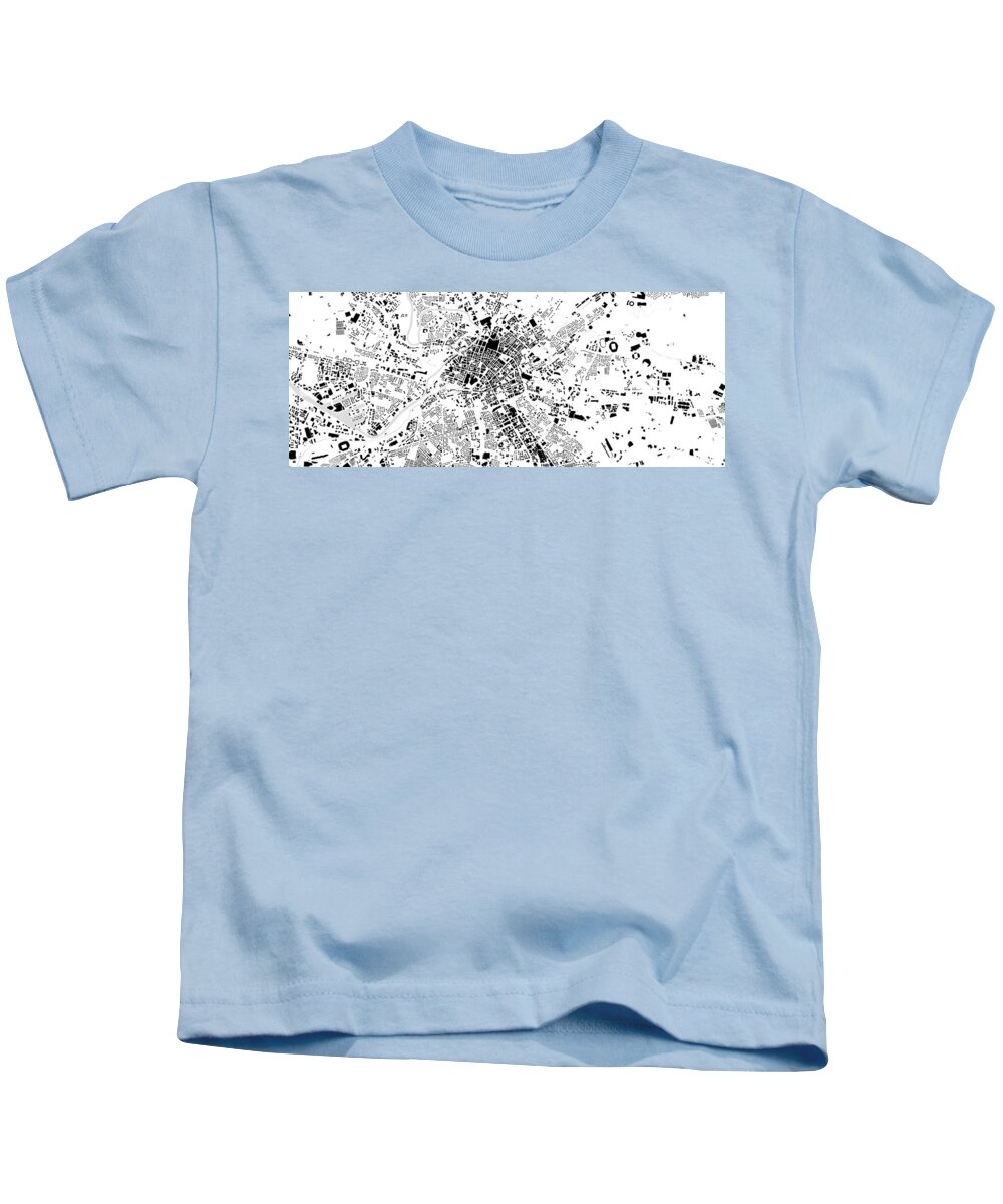 City Kids T-Shirt featuring the digital art Manchester building map by Christian Pauschert