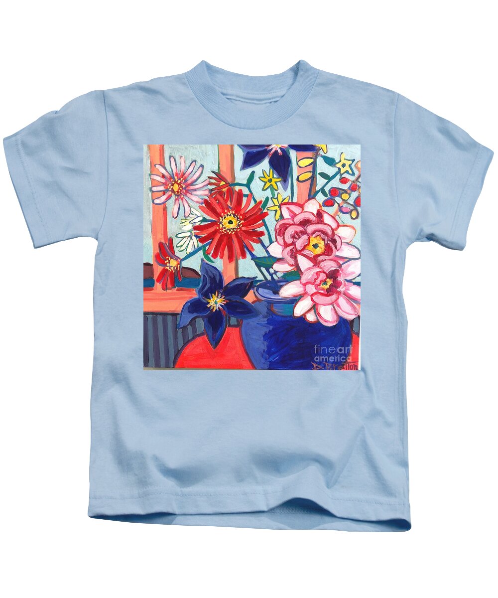 Flowers Kids T-Shirt featuring the painting Monhegan Island Bouquet by Debra Bretton Robinson