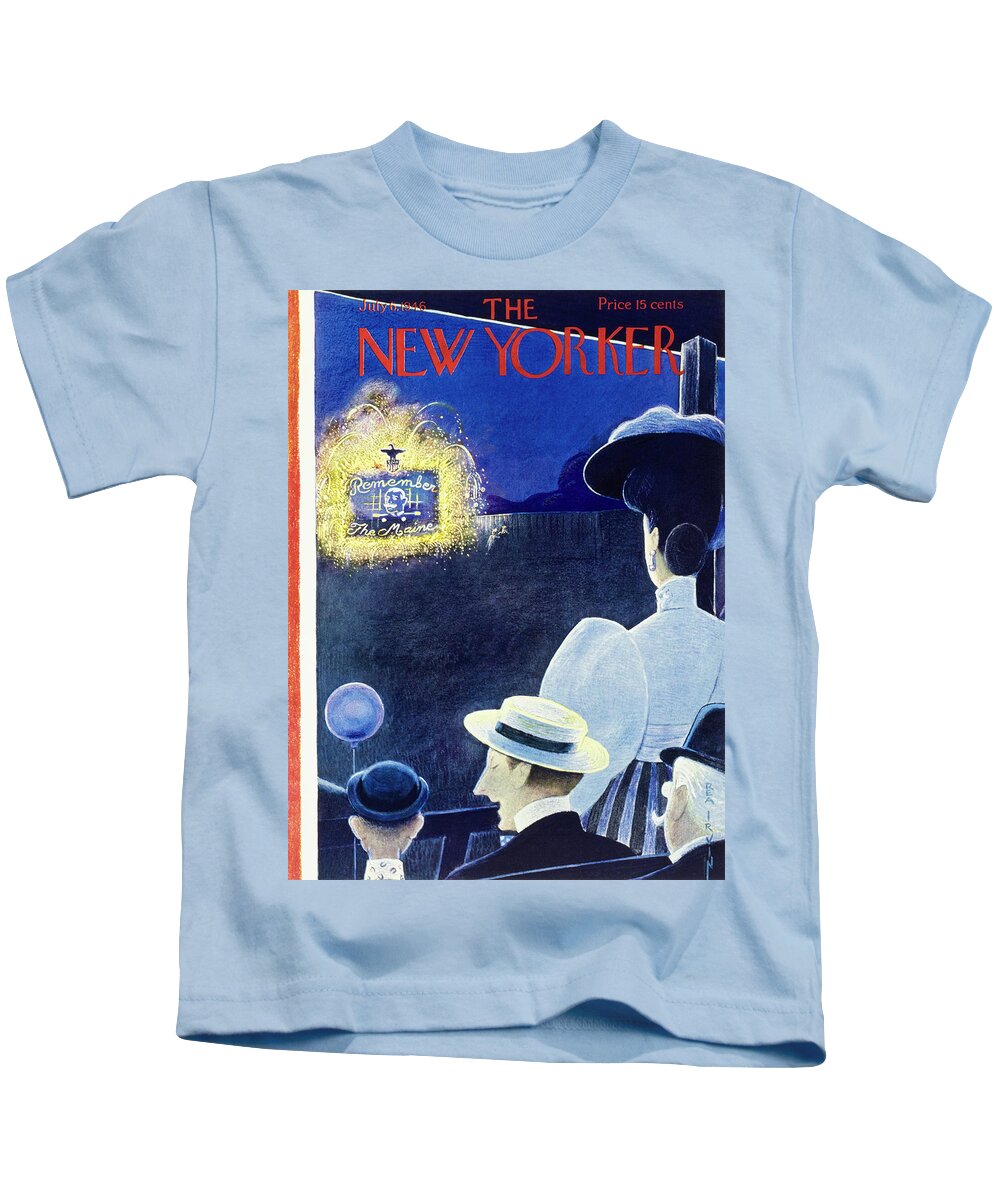 Illustration Kids T-Shirt featuring the painting New Yorker July 6 1946 by Rea Irvin
