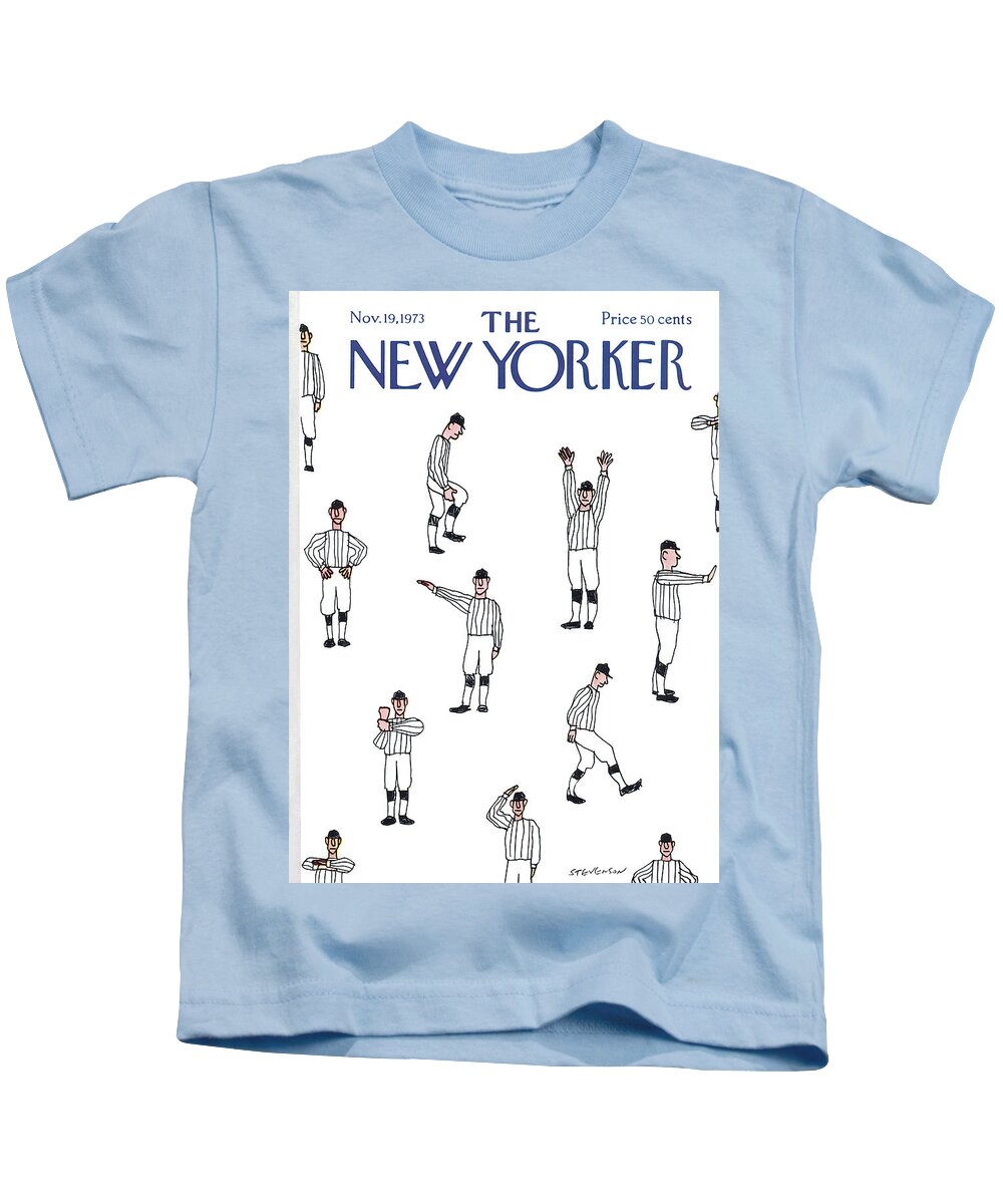 James Stevenson Jst Kids T-Shirt featuring the painting New Yorker November 19th, 1973 by James Stevenson