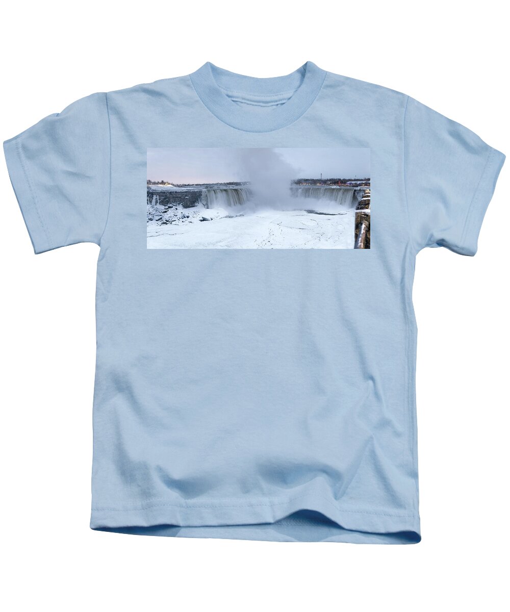 Canada Kids T-Shirt featuring the photograph Panoramic view Niagara Falls by Nick Mares