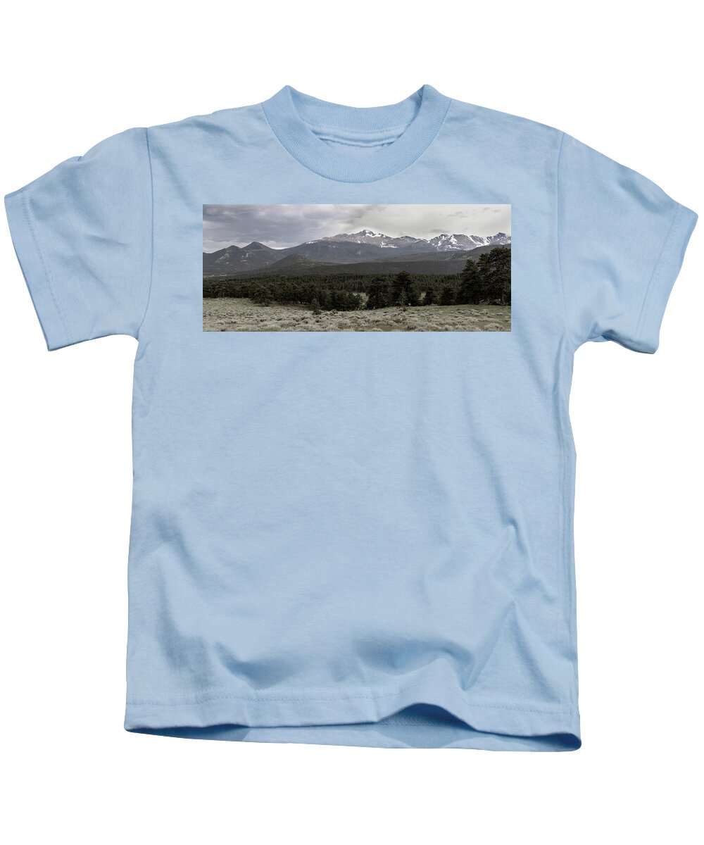 Ambience Kids T-Shirt featuring the photograph panoramic view of Rocky Mountains by Kyle Lee