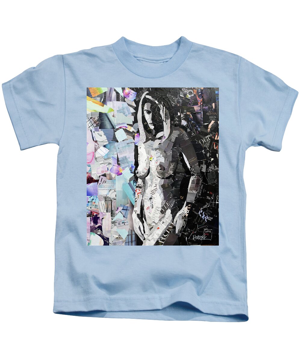 Nude Kids T-Shirt featuring the mixed media Paper Nude by James Hudek