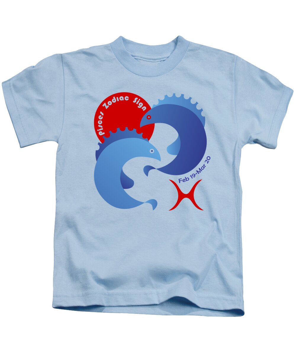 Animal Kids T-Shirt featuring the digital art Pisces - Fishes by Ariadna De Raadt