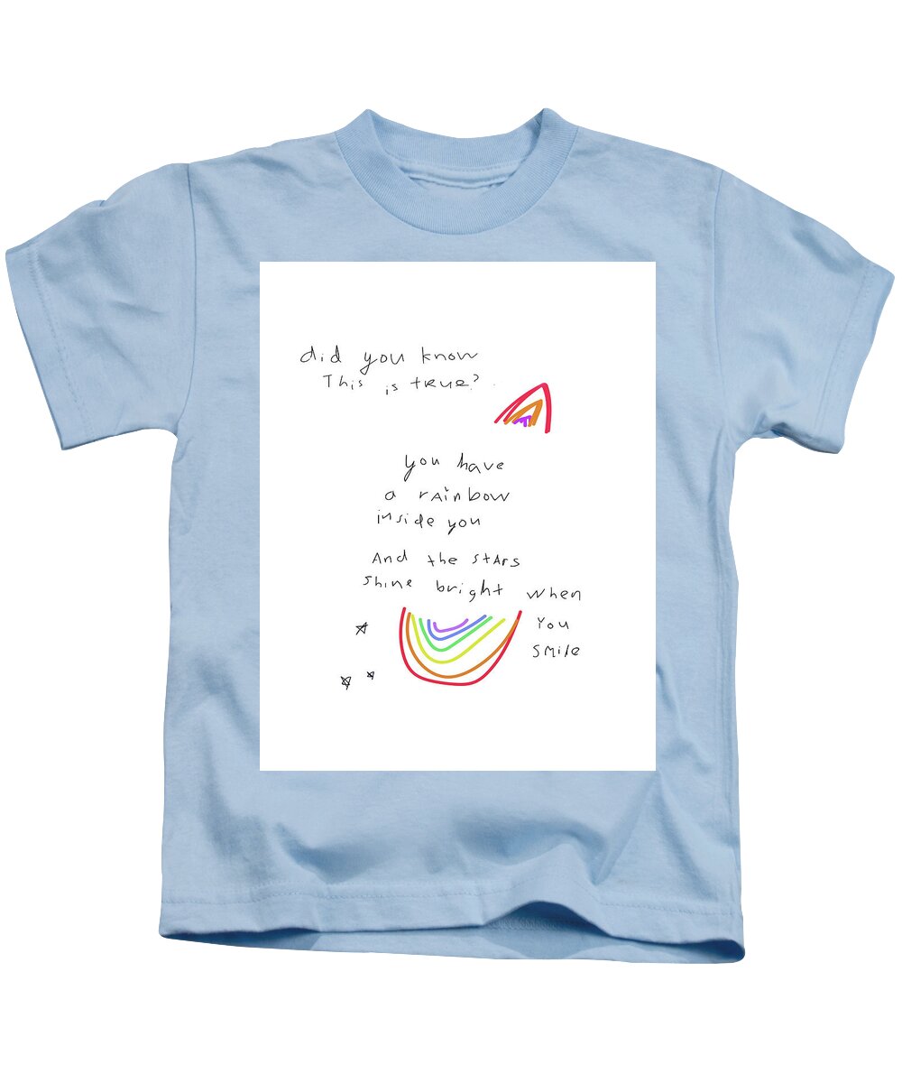 Rainbow Kids T-Shirt featuring the drawing Rainbow by Ashley Rice
