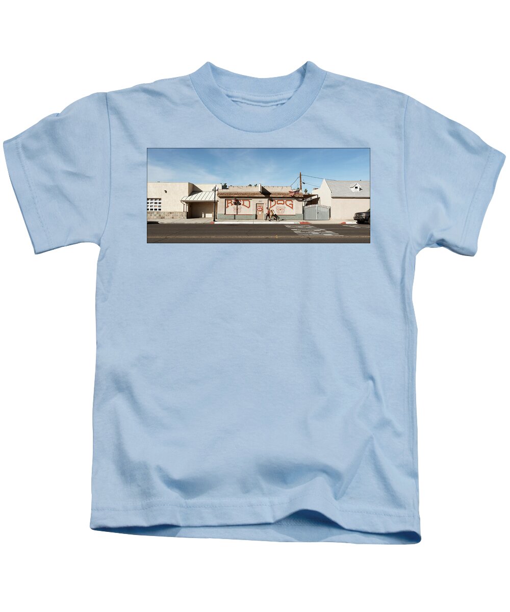 Needles Kids T-Shirt featuring the photograph Red Dog Saloon, Needles, CA by Andy Romanoff