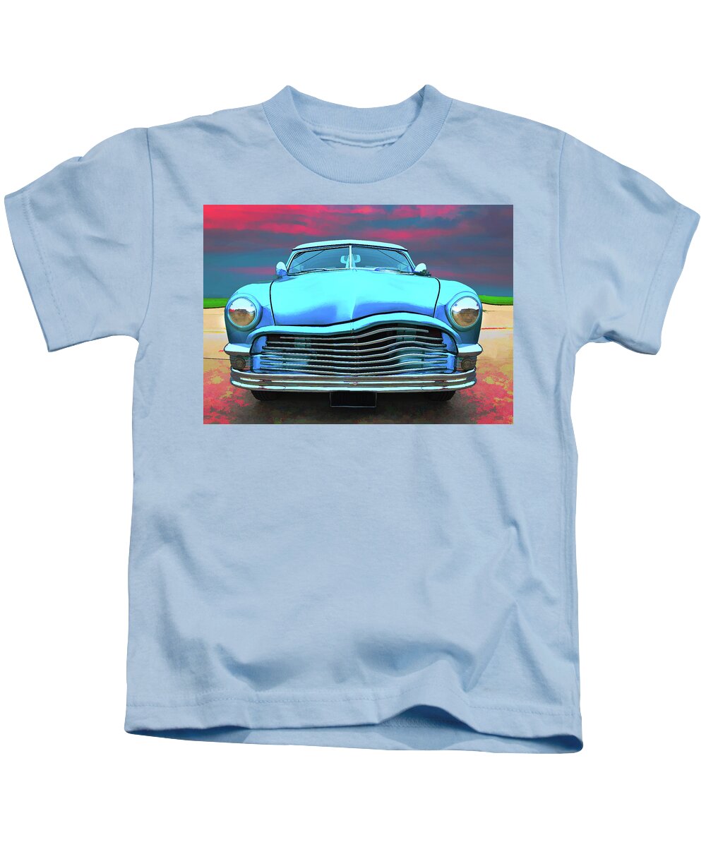 Car Kids T-Shirt featuring the photograph Sky Blue by Thomas Leparskas