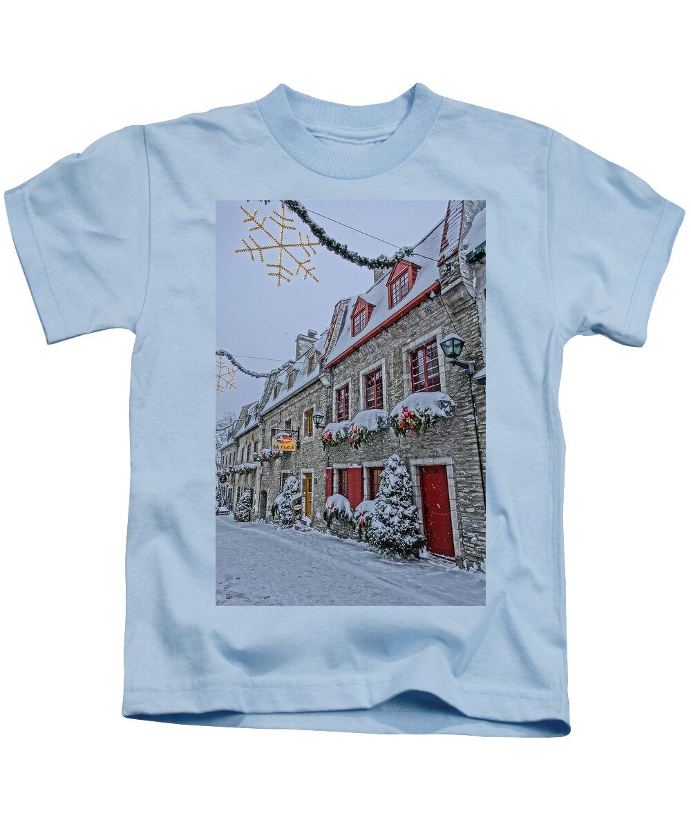 Quebec Kids T-Shirt featuring the photograph Quebec City's Winter Wonderland by Patricia Caron