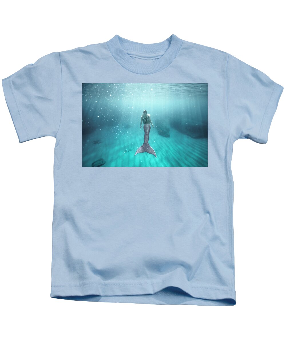 Mermaid Photos Kids T-Shirt featuring the photograph Sparkle Mermaid by Leonardo Dale