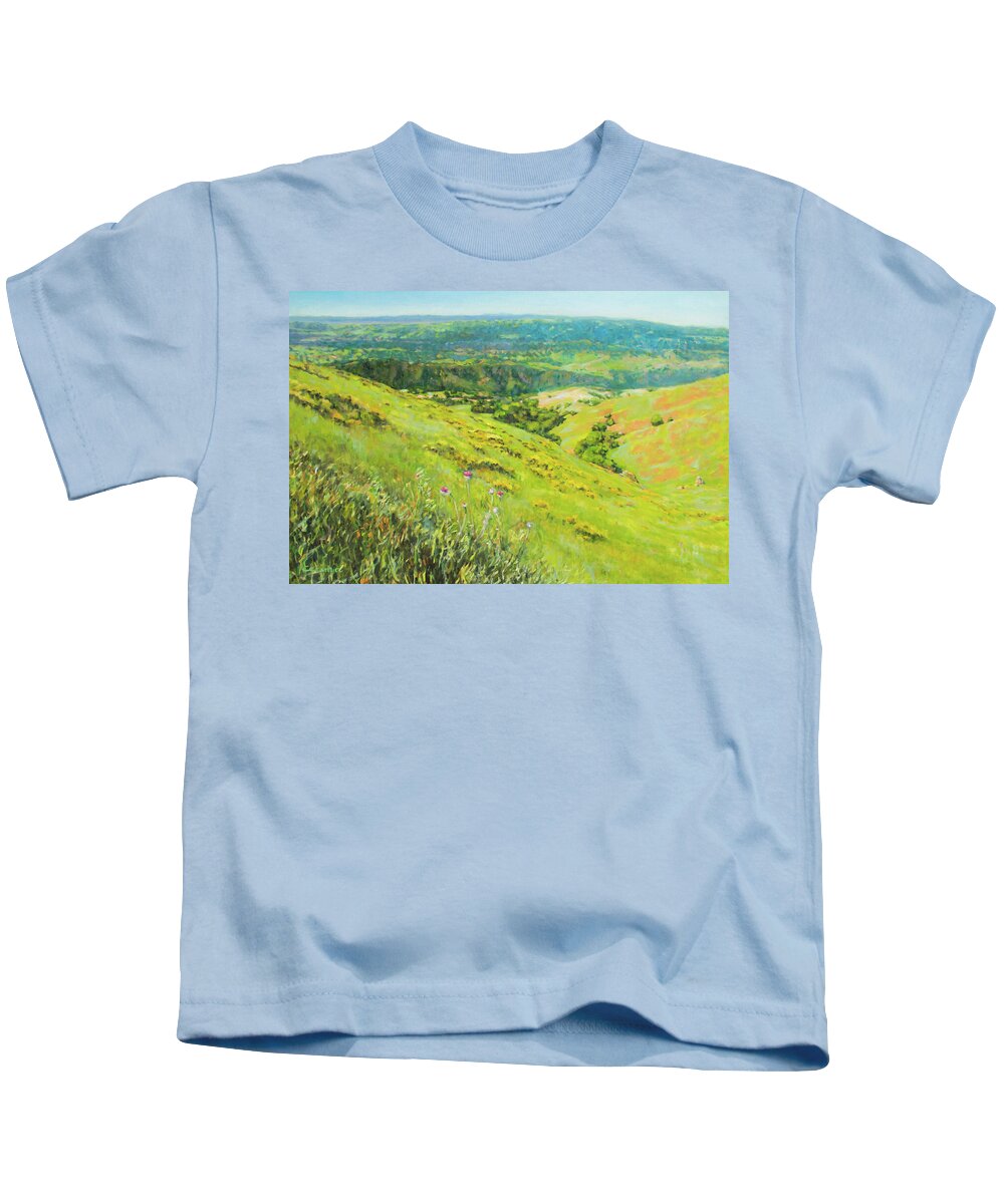 Diablo Kids T-Shirt featuring the painting Spring on Mount Diablo No. 4 by Kerima Swain