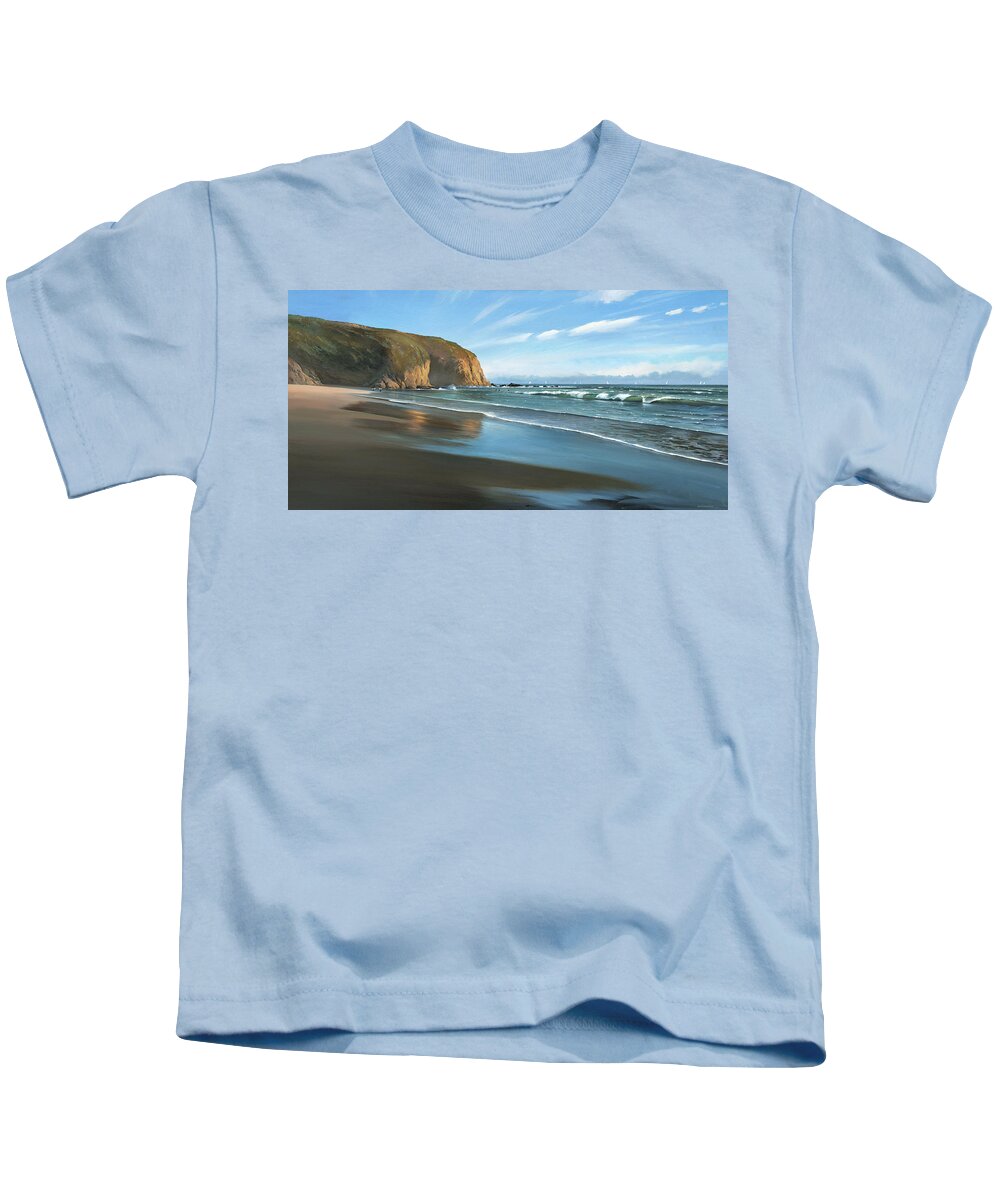 Dana Point Kids T-Shirt featuring the painting Strands Beach Dana Point Oil Painting by Cliff Wassmann