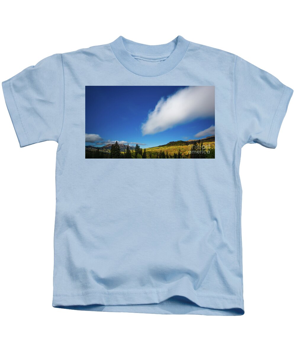 Colorado Kids T-Shirt featuring the photograph Sun Kissed Kebler Pass by Doug Sturgess