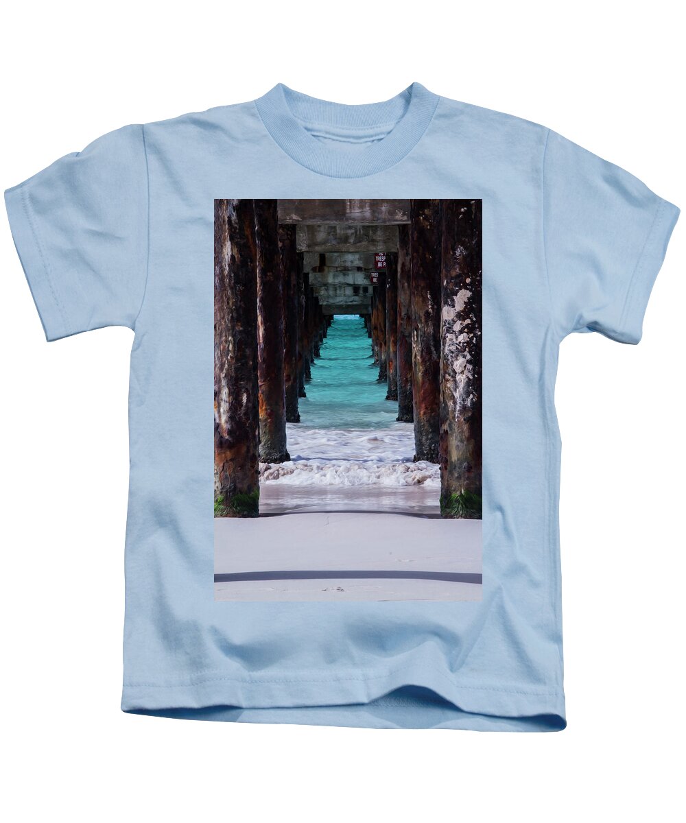 Pier Kids T-Shirt featuring the photograph Under the pier #3 opf by Stuart Manning