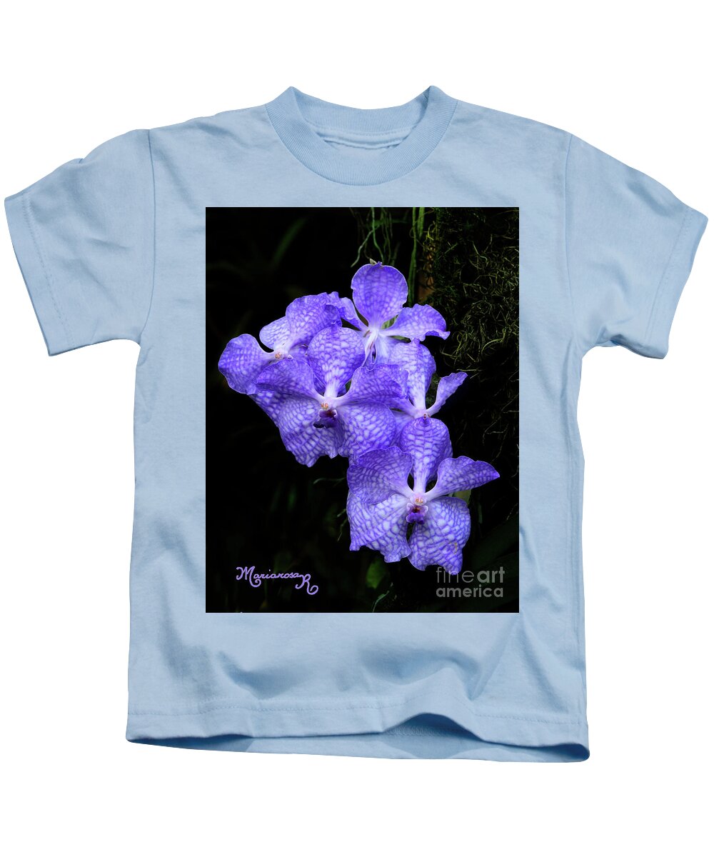 Flora Kids T-Shirt featuring the photograph Violet Orchid by Mariarosa Rockefeller