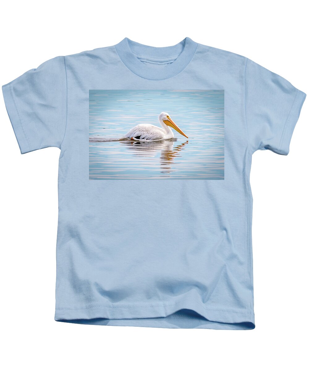 White Pelican Kids T-Shirt featuring the photograph White Pelican by David Wagenblatt