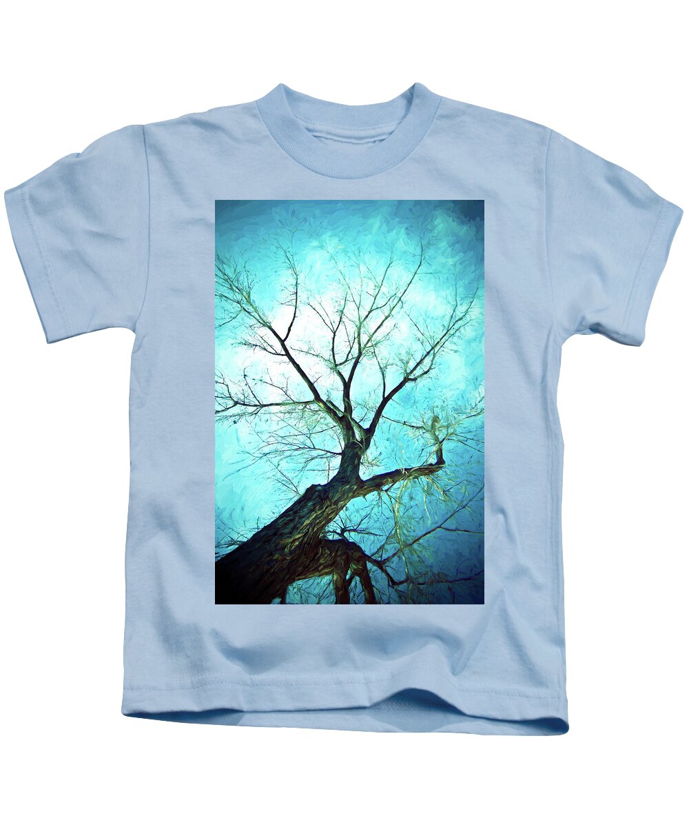 Blue Kids T-Shirt featuring the photograph Winter Tree Blue by James BO Insogna
