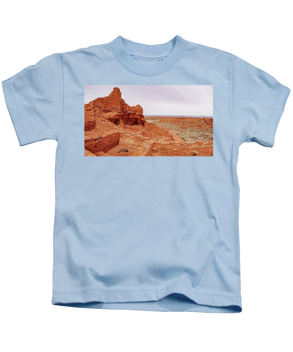 American Southwest Kids T-Shirt featuring the photograph Wupatki Ruin Panorama by Todd Bannor