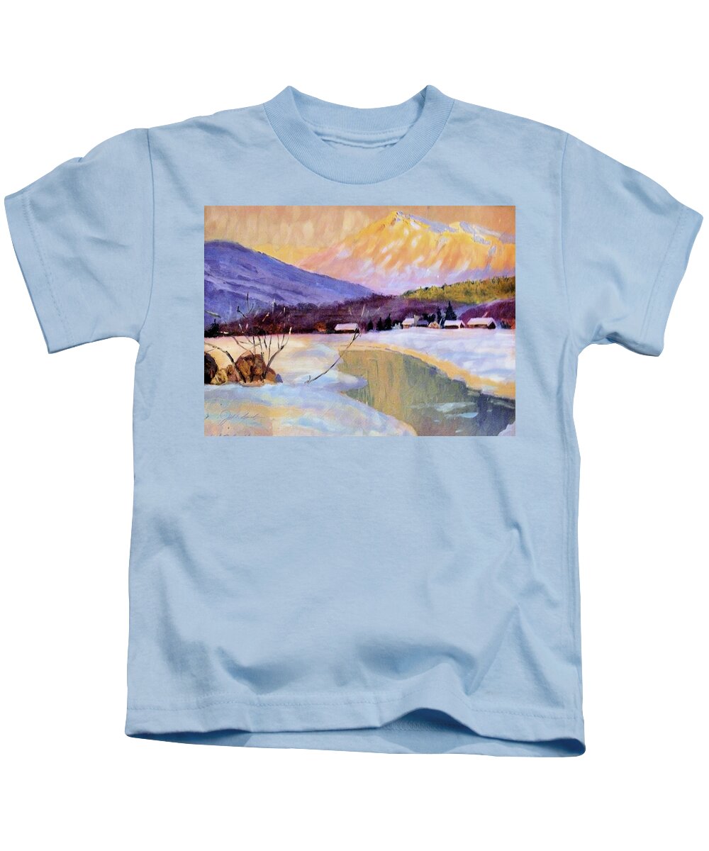Cold Kids T-Shirt featuring the painting Cold Valley  by Joel Smith