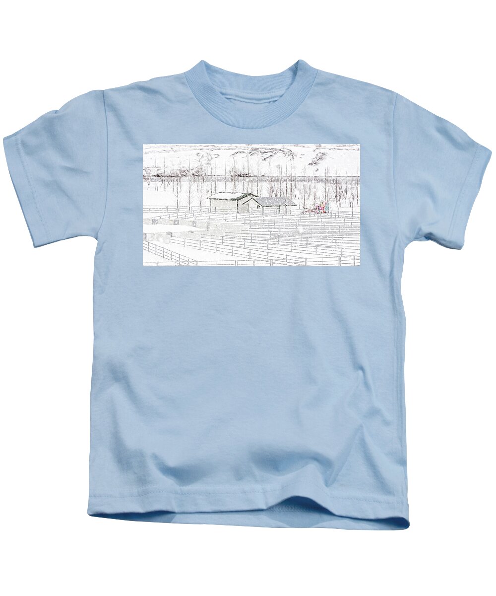 Abstract Kids T-Shirt featuring the photograph Icelandic Winter Wonderland #1 by Sue Leonard