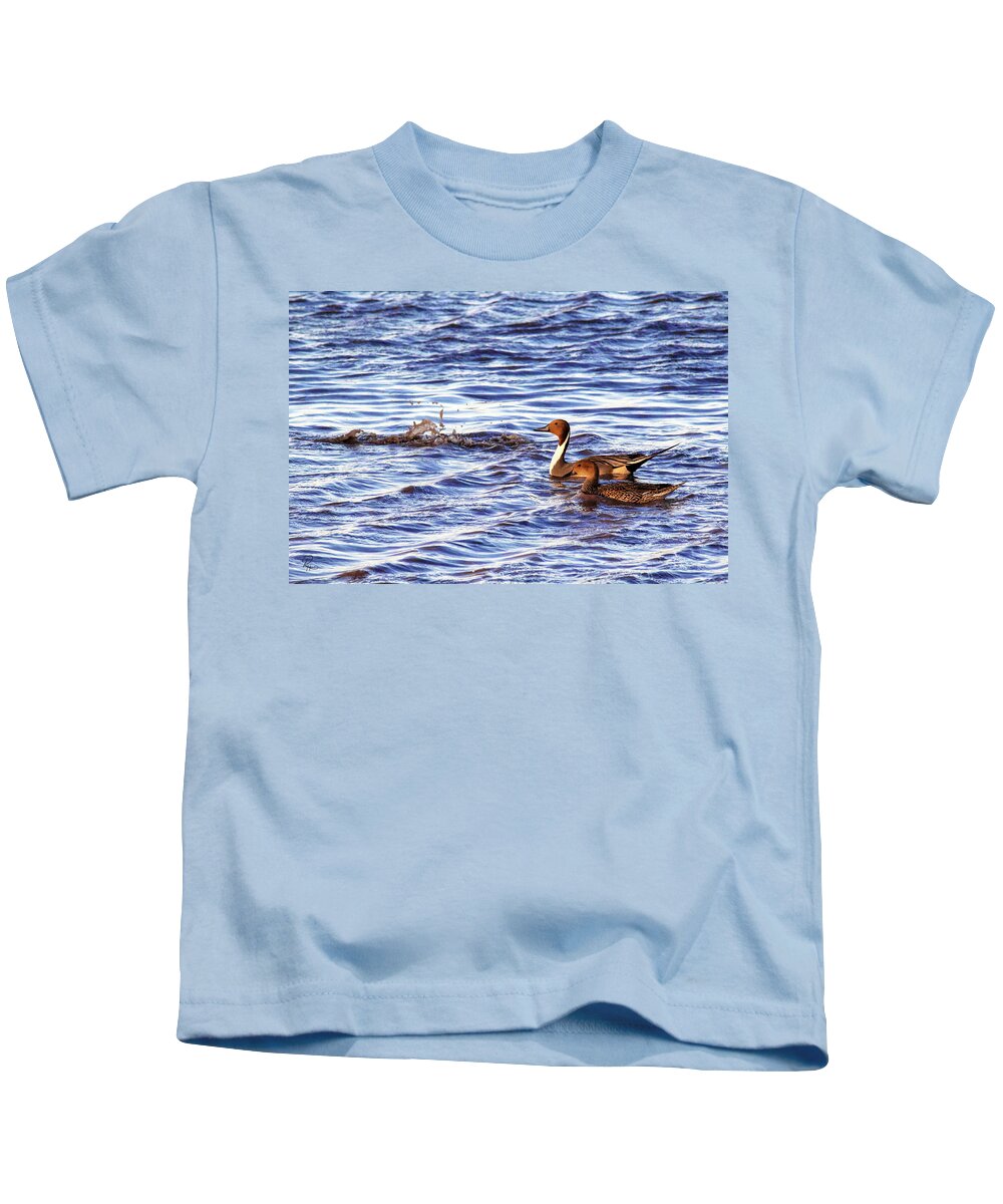 Ducks Unlimited Kids T-Shirt featuring the photograph Only The Splash Remains #1 by Robert Harris