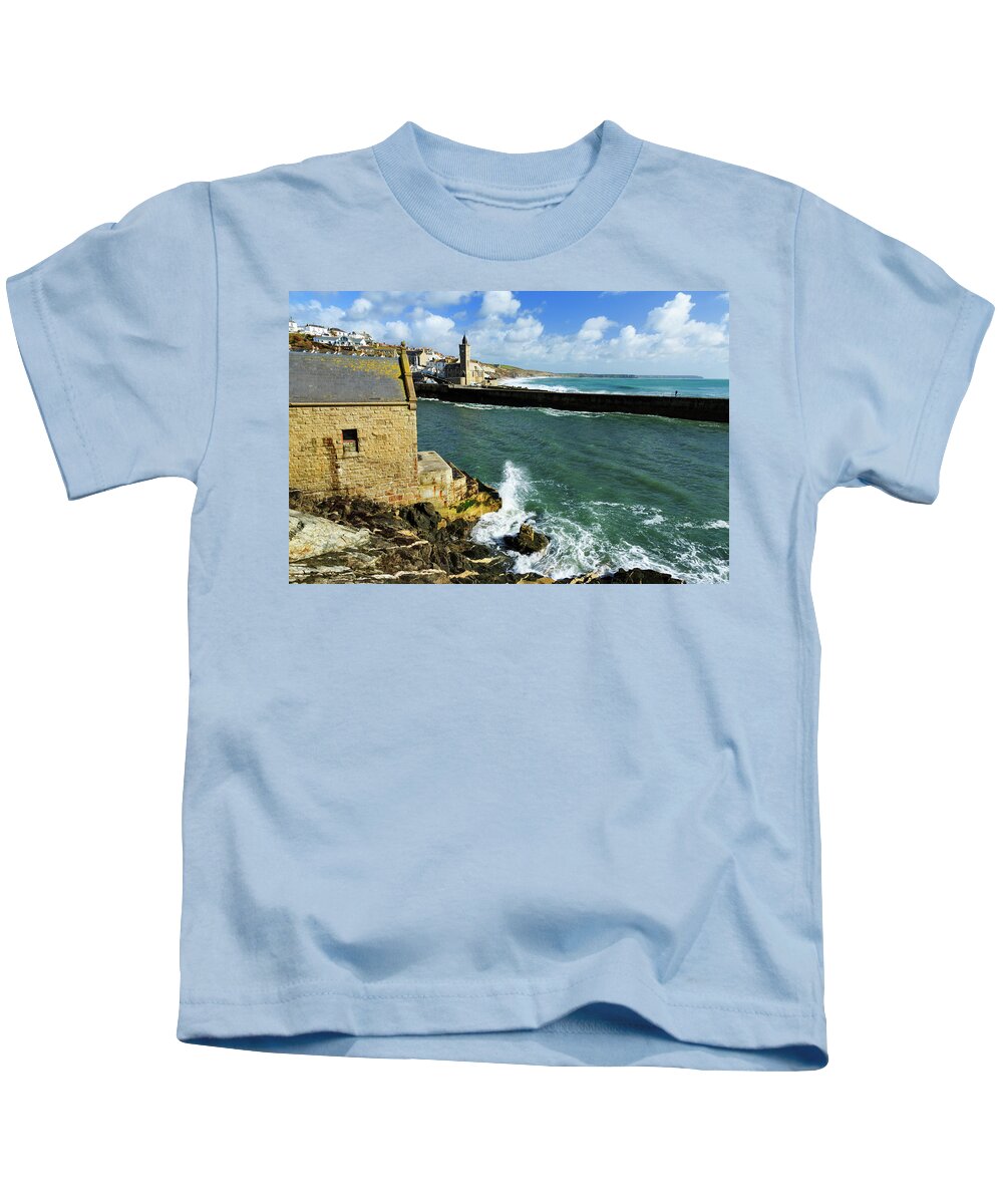 Porthleven Kids T-Shirt featuring the photograph Porthleven #1 by Ian Middleton