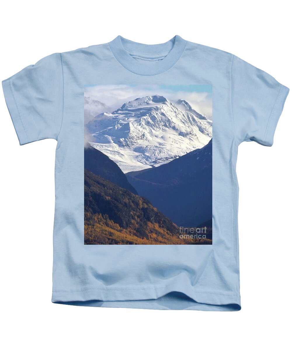 Mountain Kids T-Shirt featuring the photograph Snow Covered Mountain #1 by Kimberly Blom-Roemer