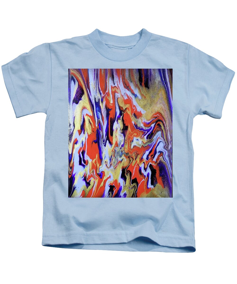 Abstract Kids T-Shirt featuring the painting 1960's by Pour Your heART Out Artworks