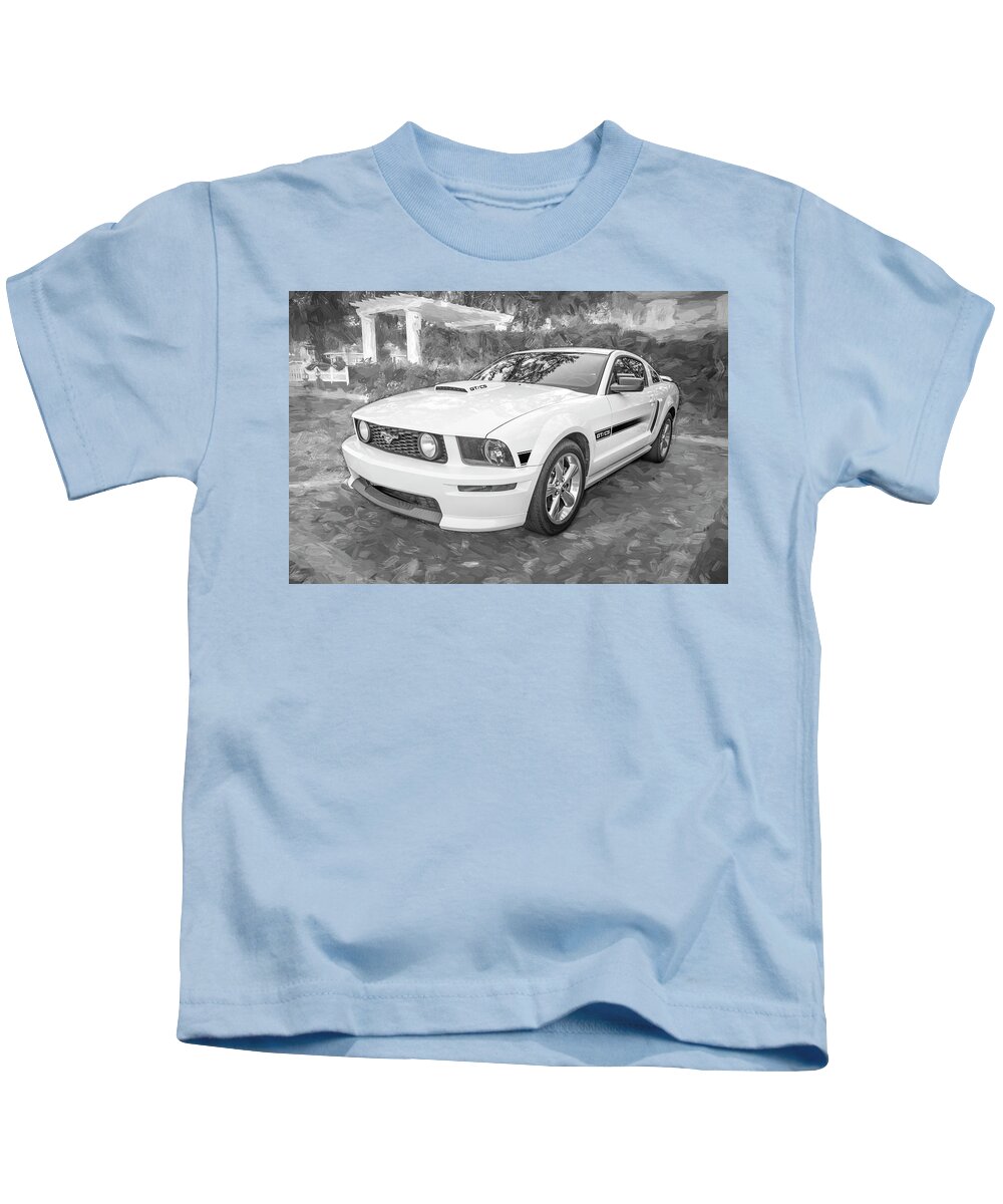 2008 White Ford Mustang Gt Cs California Special Kids T-Shirt featuring the photograph 2008 White Ford Mustang GT CS California Special X122 #2008 by Rich Franco