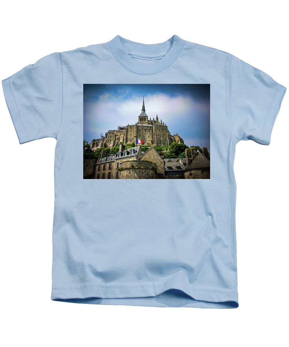 Building Kids T-Shirt featuring the photograph The Mont Saint-Michel #3 by Jim Feldman