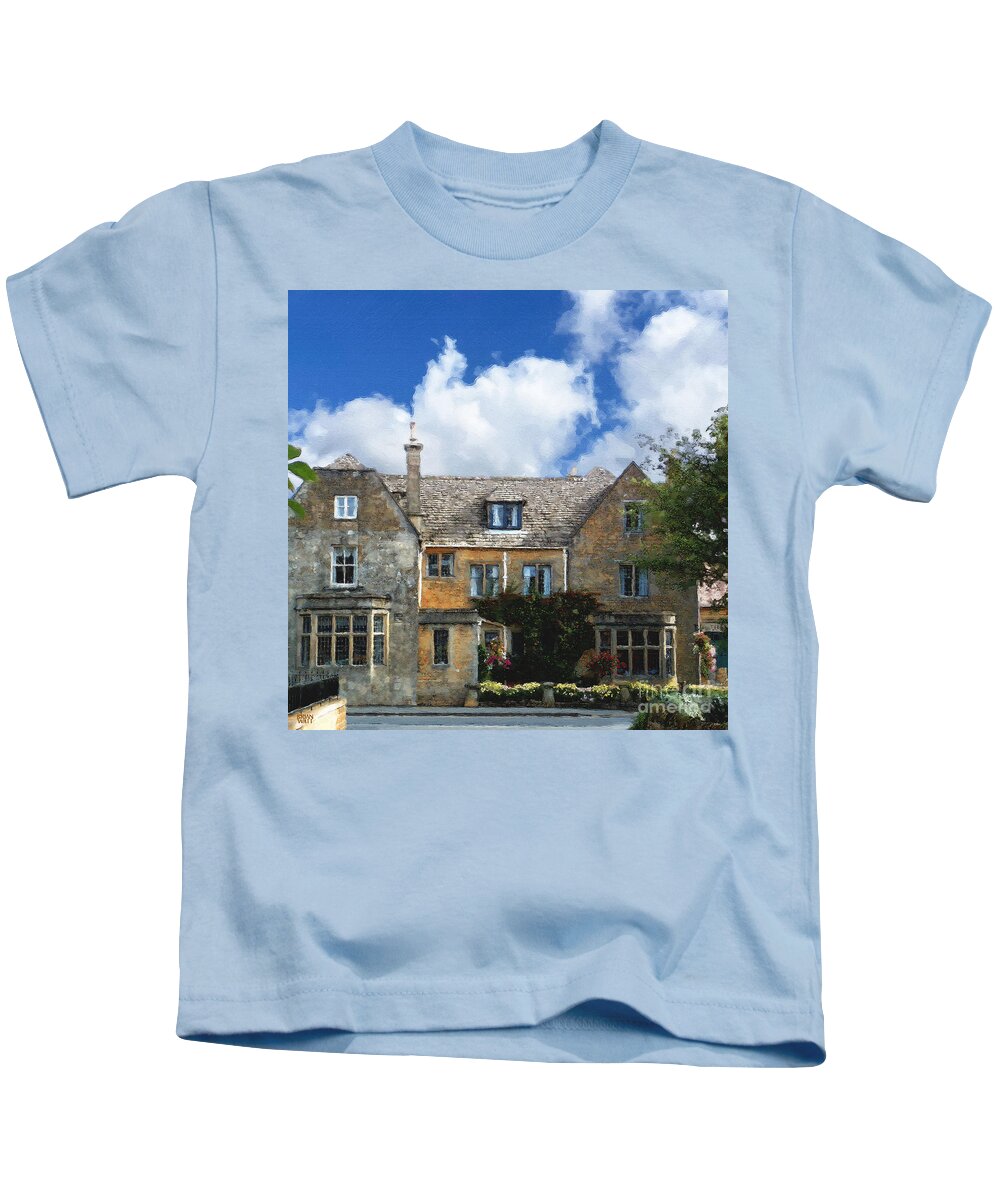 Bourton-on-the-water Kids T-Shirt featuring the photograph A Bourton Inn by Brian Watt
