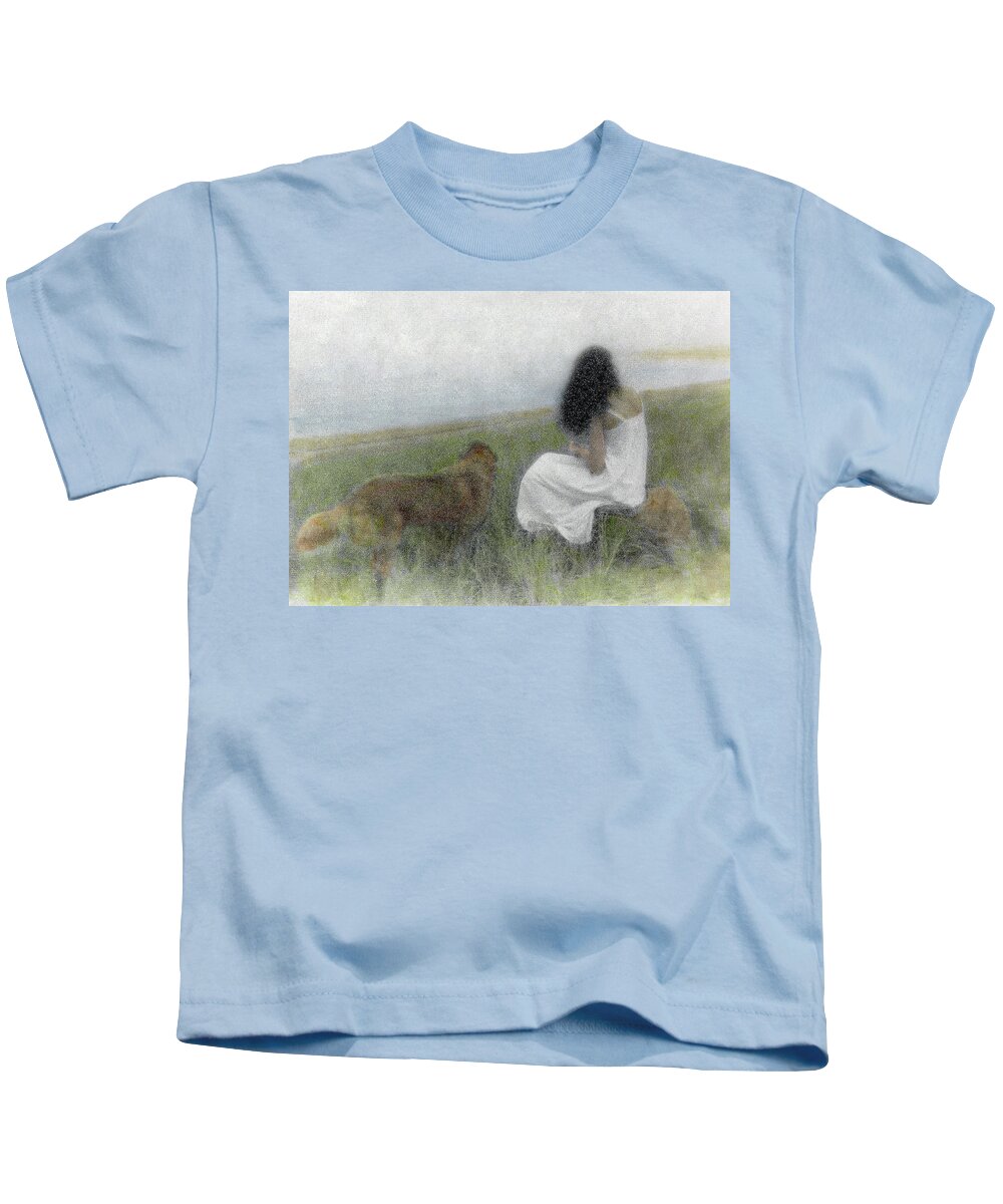  Kids T-Shirt featuring the photograph A Quiet Moment on the Vineyard by Wayne King