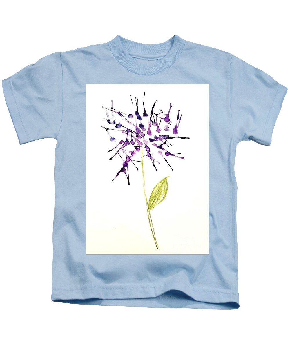  Kids T-Shirt featuring the painting Abstract Flower by Margaret Welsh Willowsilk