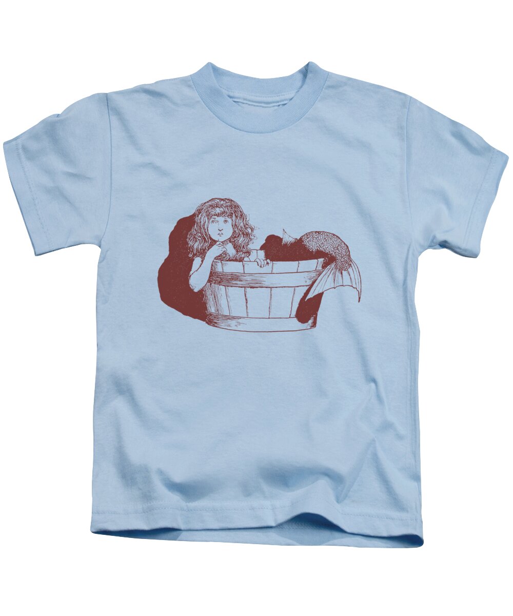 Mermaid Kids T-Shirt featuring the digital art Splish Splash Mermaid by Madame Memento