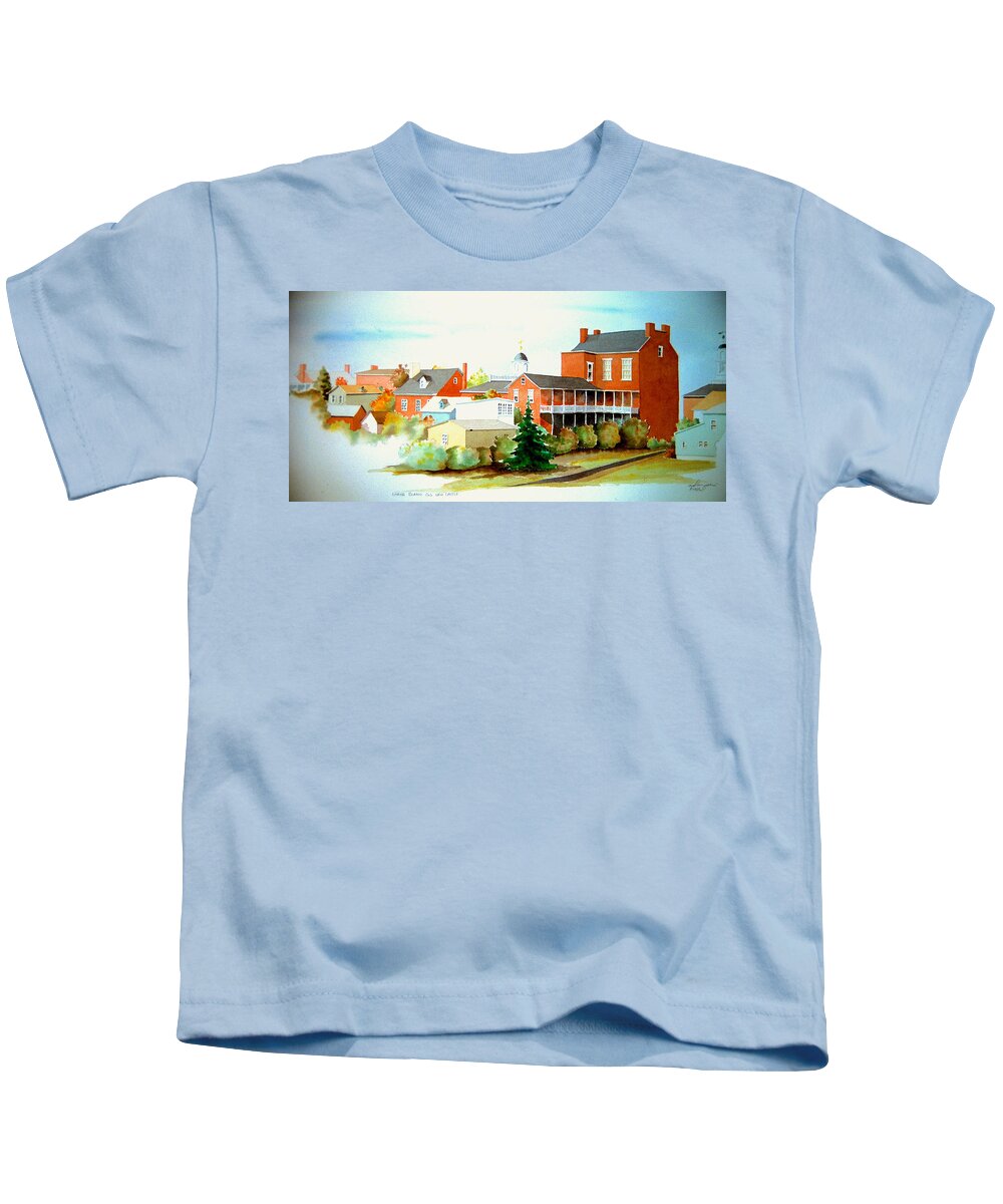 Watercolor Kids T-Shirt featuring the painting Behind Old New Castle by William Renzulli