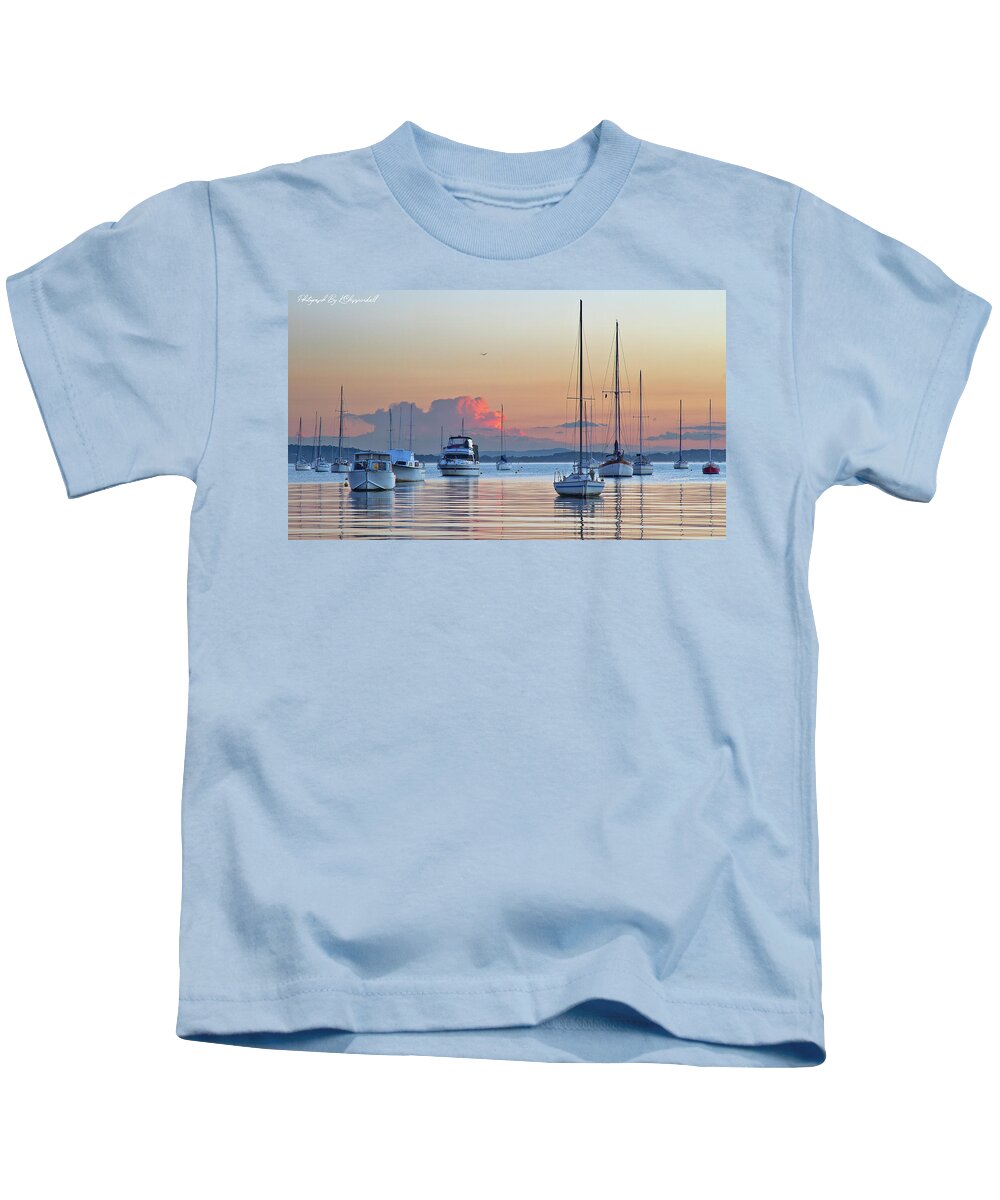 Belmont Sunset Kids T-Shirt featuring the digital art Belmont Sunset 992 by Kevin Chippindall