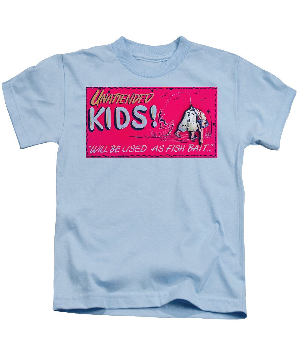Sign Kids T-Shirt featuring the photograph Better Be Attended by Claudia Zahnd-Prezioso