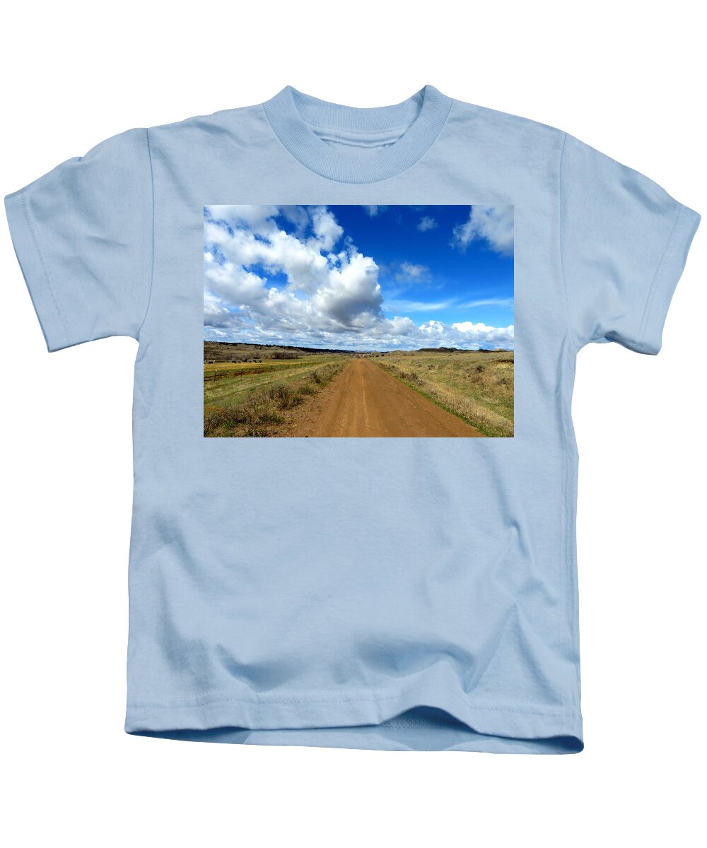 Big Sky Kids T-Shirt featuring the photograph Big Sky Clouds Forever by Katie Keenan