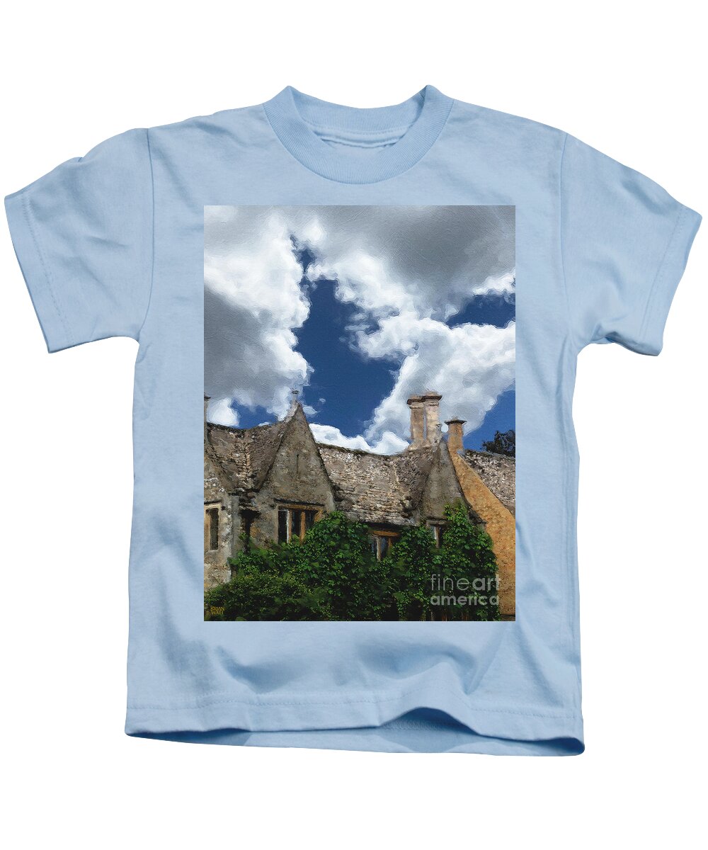Bourton-on-the-water Kids T-Shirt featuring the photograph Bourton Gables by Brian Watt