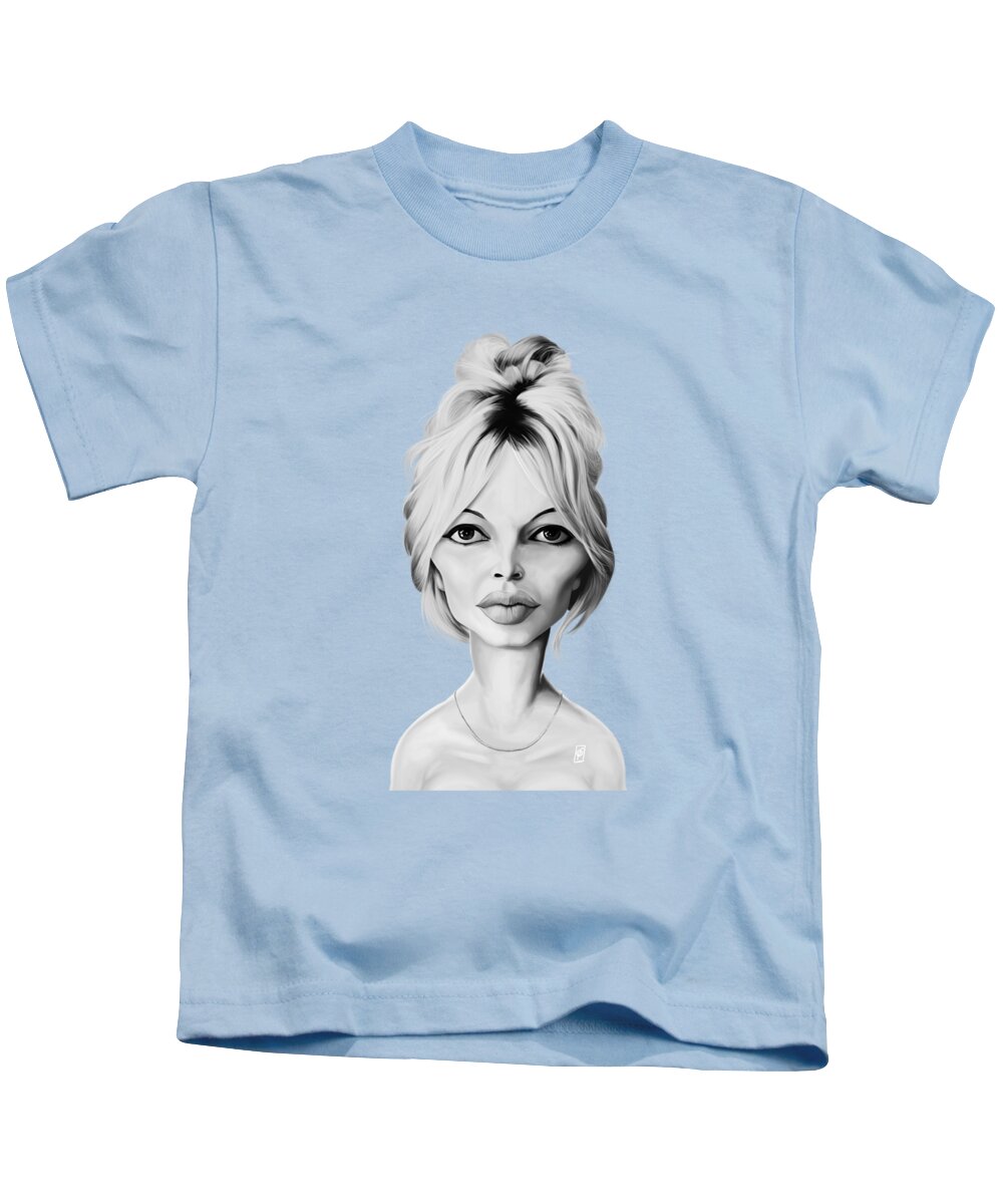 Illustration Kids T-Shirt featuring the digital art Celebrity Sunday - Brigette Bardot by Rob Snow