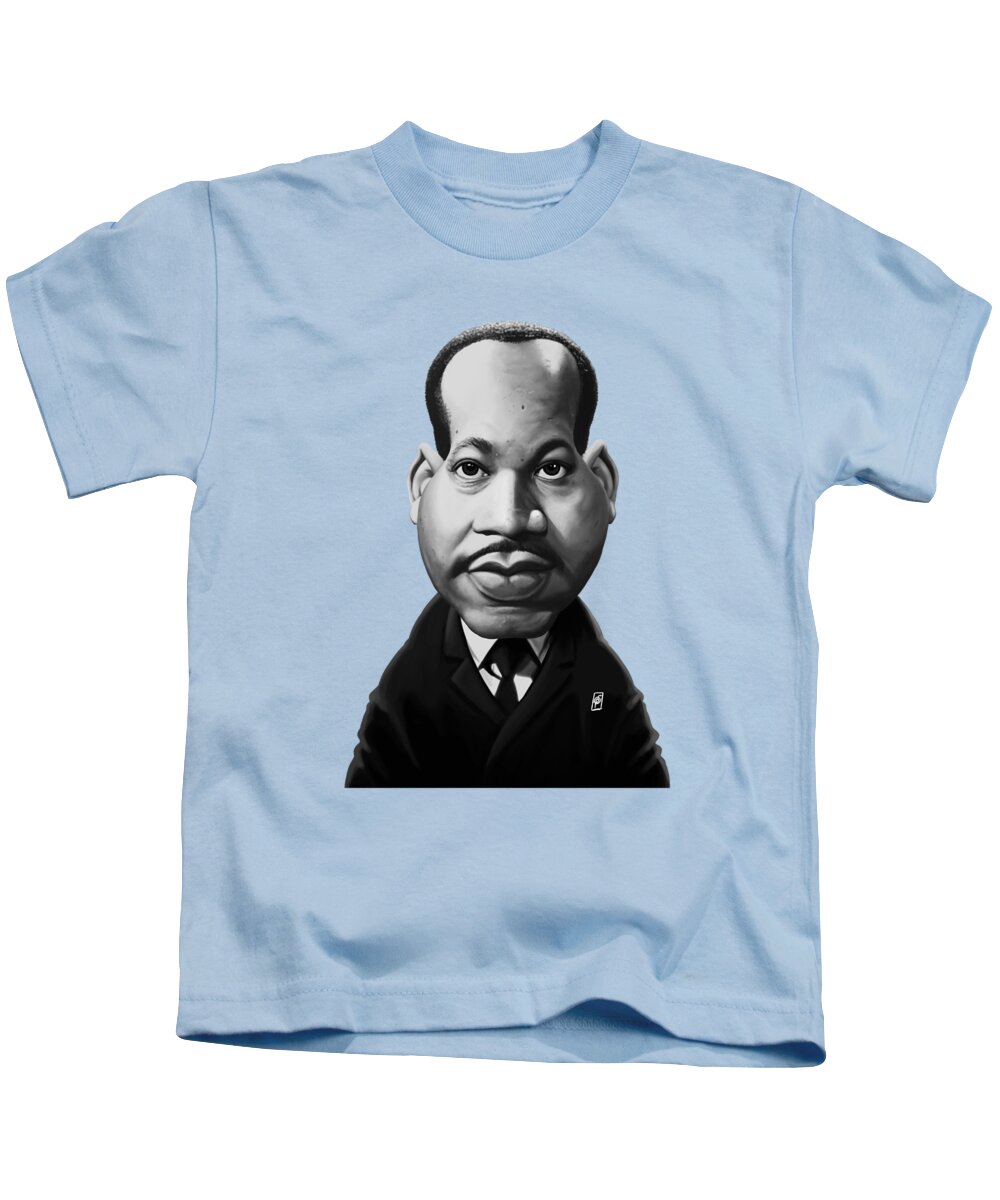 Illustration Kids T-Shirt featuring the digital art Celebrity Sunday - Martin Luther King by Rob Snow