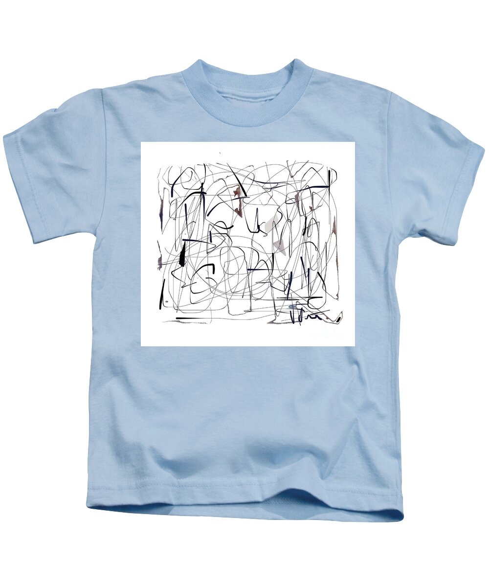 Abstract Lines Kids T-Shirt featuring the drawing Conscience by Vesna Antic