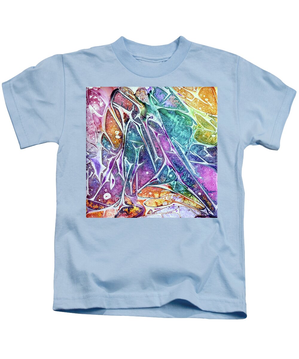Abstract Kids T-Shirt featuring the painting Cosmic Kaleidoscope by Winona's Sunshyne