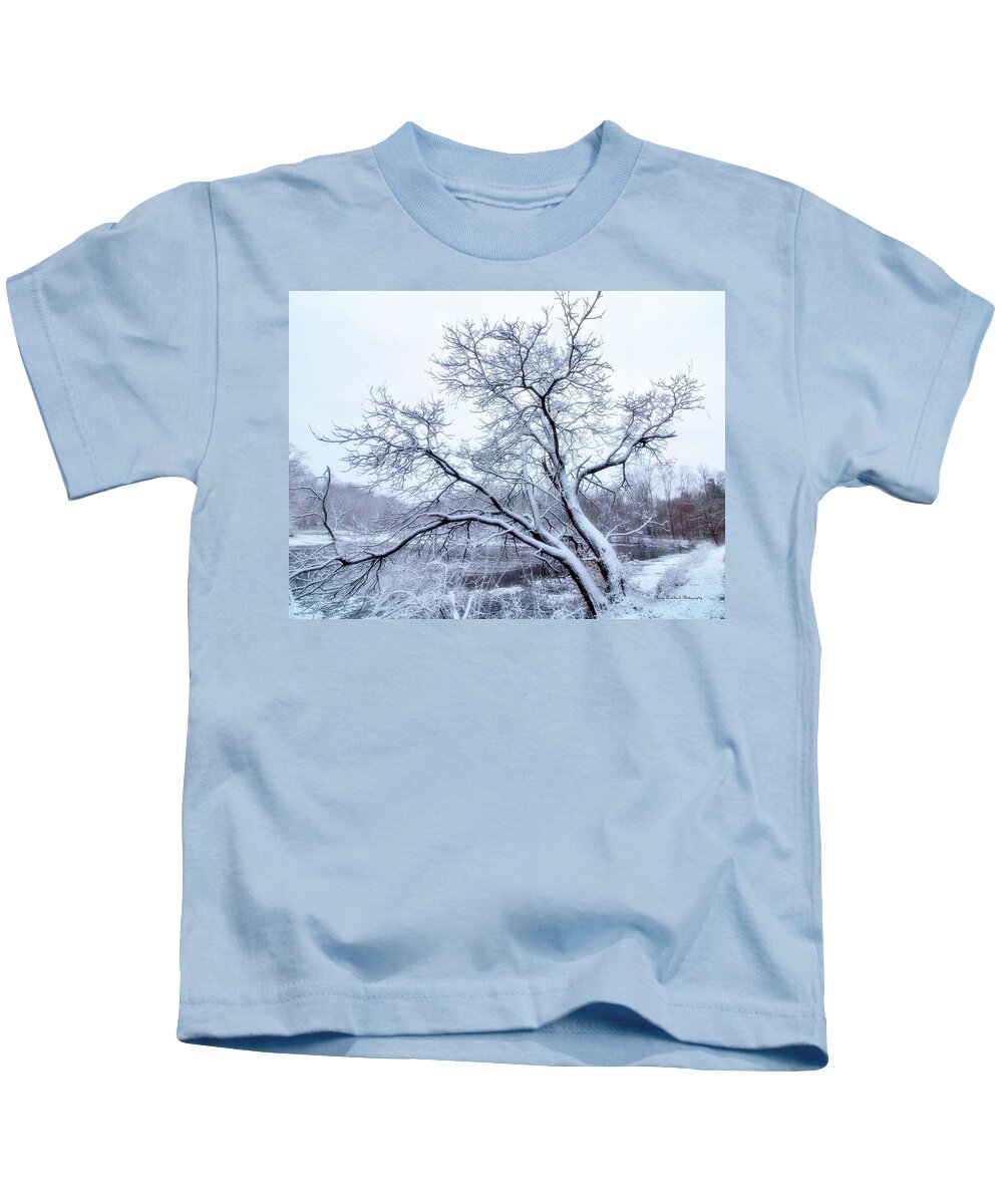 Snow Kids T-Shirt featuring the photograph December Snow At Nimisila Reservoir by Mary Walchuck