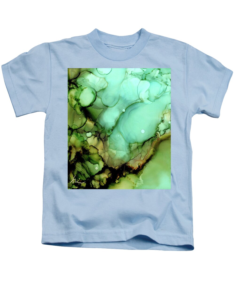 Green Kids T-Shirt featuring the painting Deep Jade by Katrina Nixon