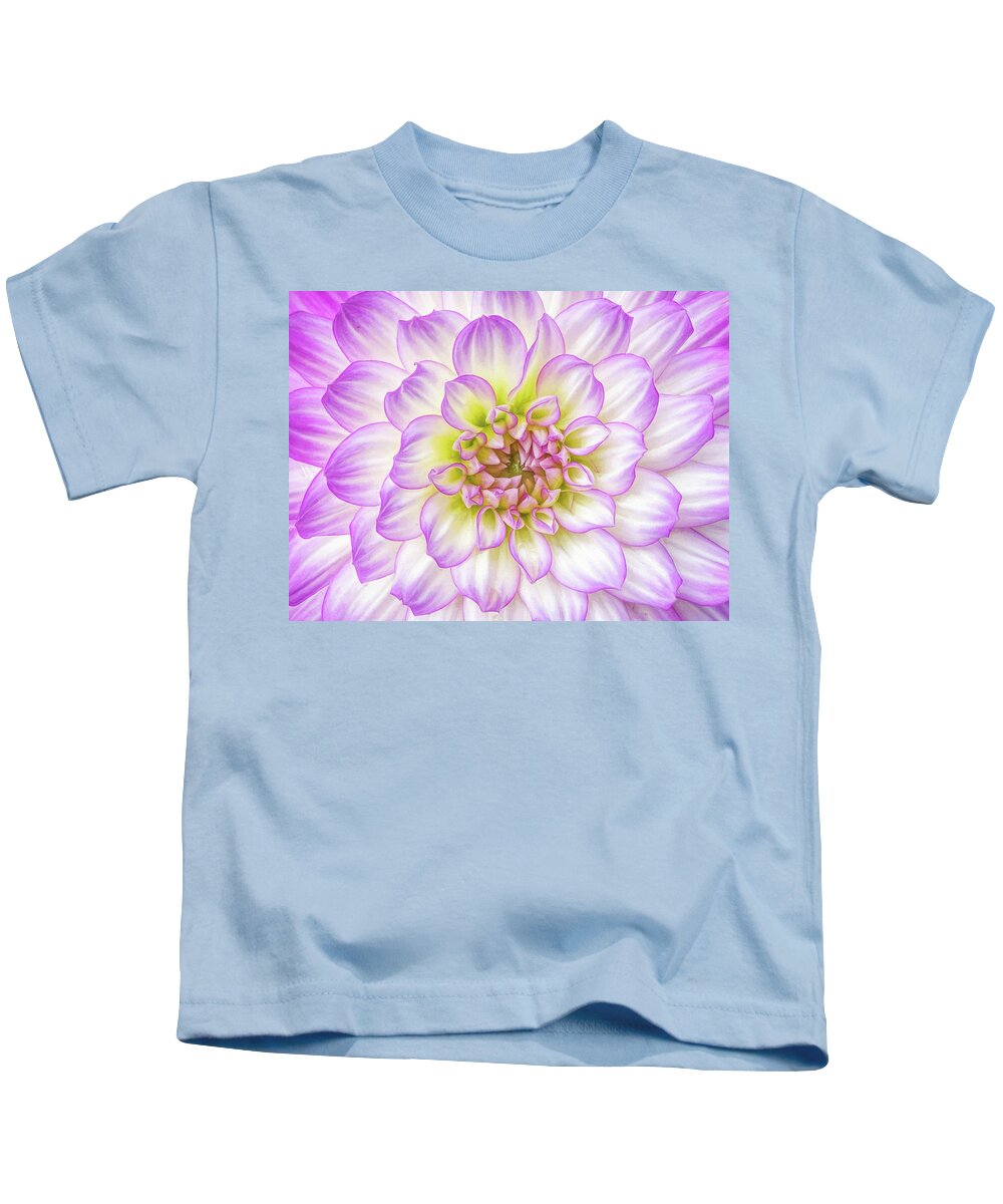 Dahlia Kids T-Shirt featuring the photograph Delicate Dahlia Petals by Kevin Lane