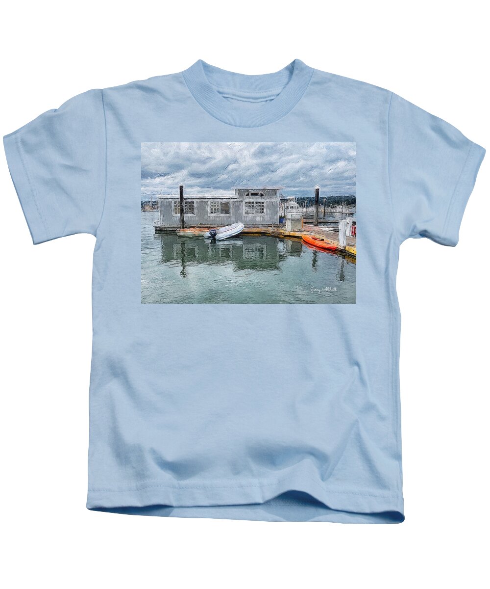 Brushstroke Kids T-Shirt featuring the photograph Dinghies by Jerry Abbott