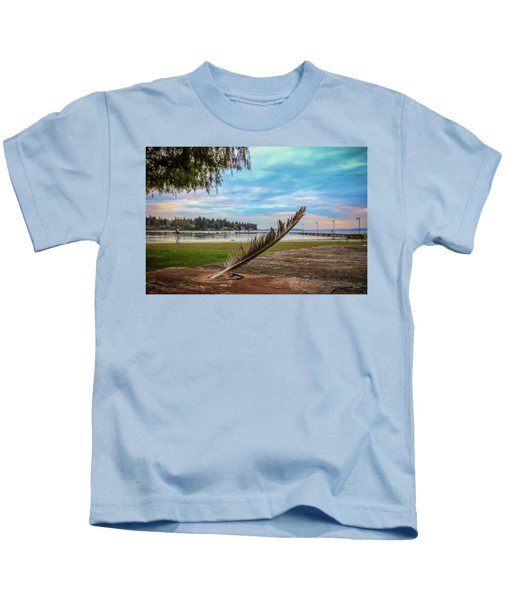 Duck Kids T-Shirt featuring the photograph Duck's Feather by Anamar Pictures
