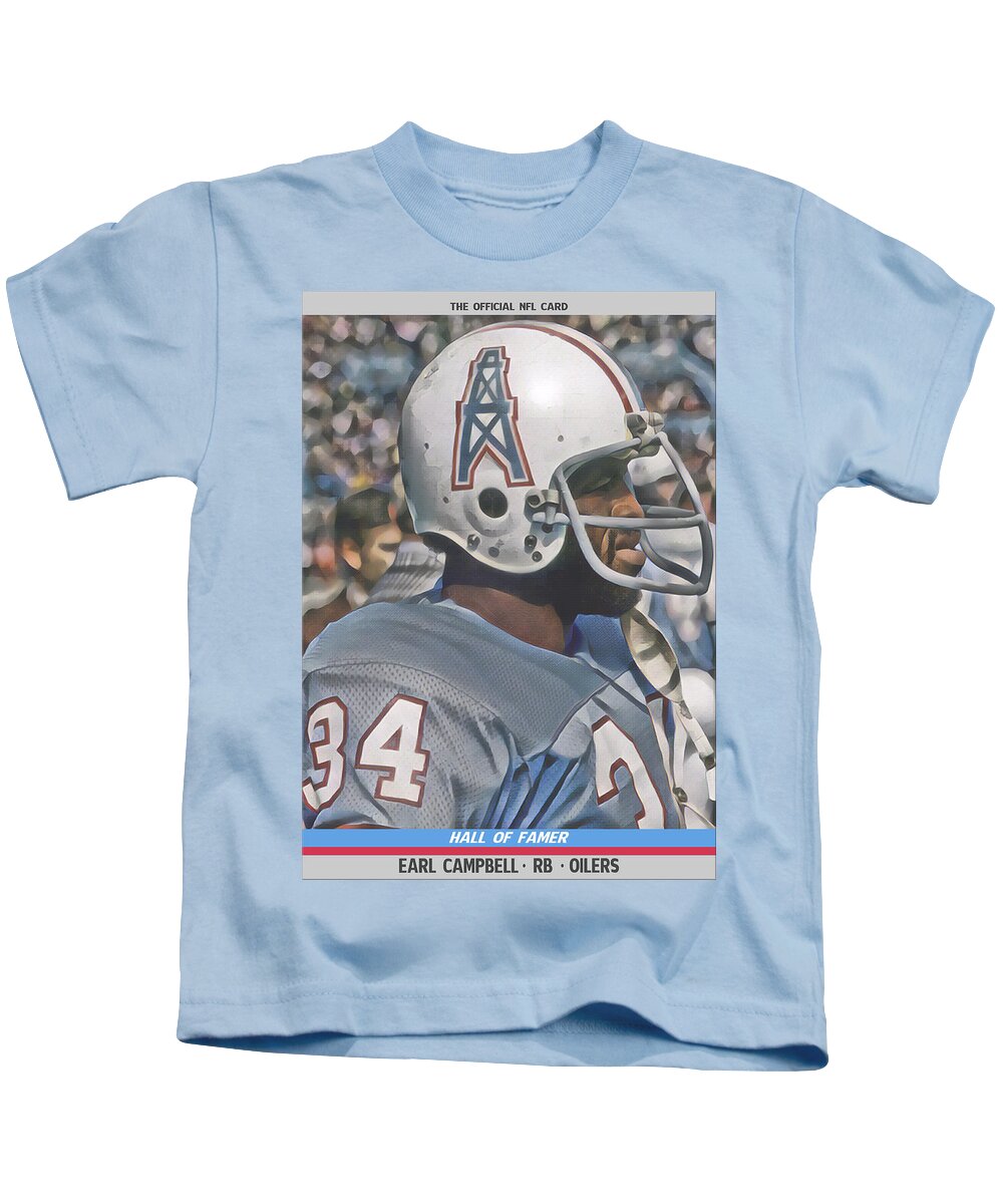 Earl Campbell Houston Oilers Abstract Art 34 Kids T-Shirt