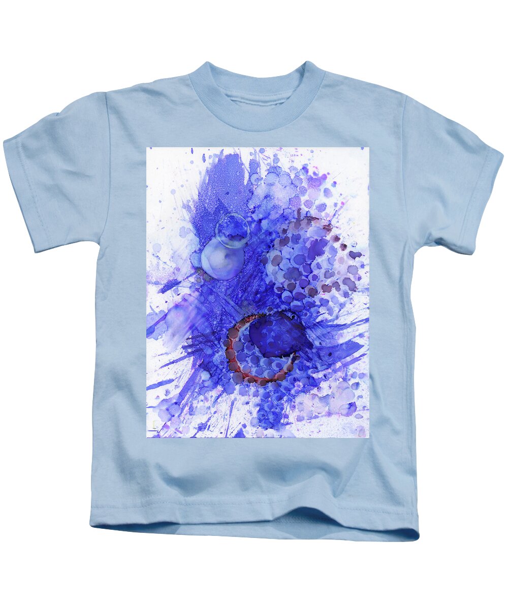 Blue Kids T-Shirt featuring the painting Effervesce by Christy Sawyer