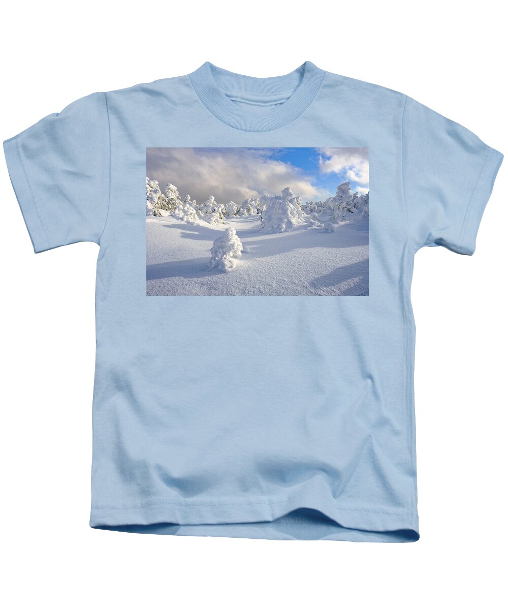 New Hampshire Kids T-Shirt featuring the photograph Rime and Shadow. by Jeff Sinon